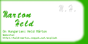 marton held business card